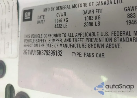 2007 Chevrolet Monte Carlo Ls из США, поврежденный, VIN 2G1WJ15K379396182